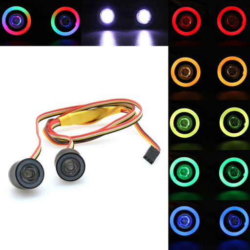 Ledライトヘッドライトキットアクセサリー1/10 rc車のトラックモンスタークローラカラフルライト Ledライトヘッドライトキットアクセサリー1/10 rc車のトラックモンスタークローラカラフルライト