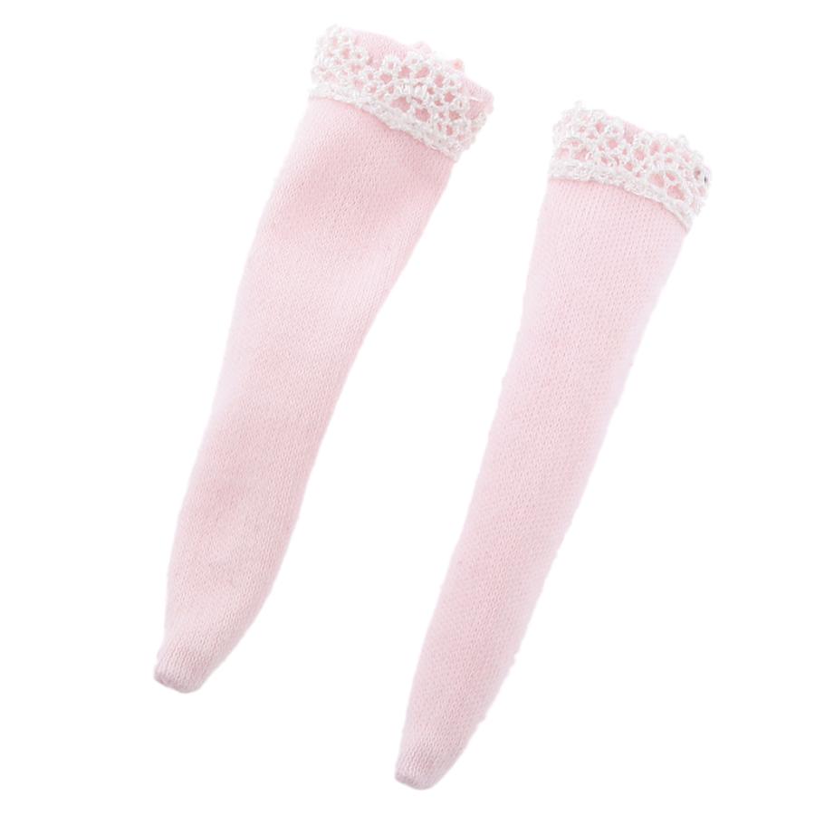 BJDドール服 アクセサリー 1/6 ピンク ストッキング レース ソックス