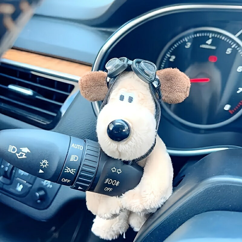 漫画ぬいぐるみ犬車吊り下げ飾り、ウール素材、かわいいアニメインテリア装飾チャーム、バックミラー、..