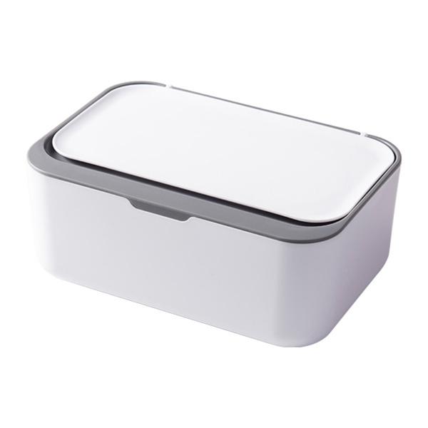 1pcティッシュボックスフェイスカバーホルダーケースナプキンオーガナイザーホームオフィス用グレーホワイト [2]