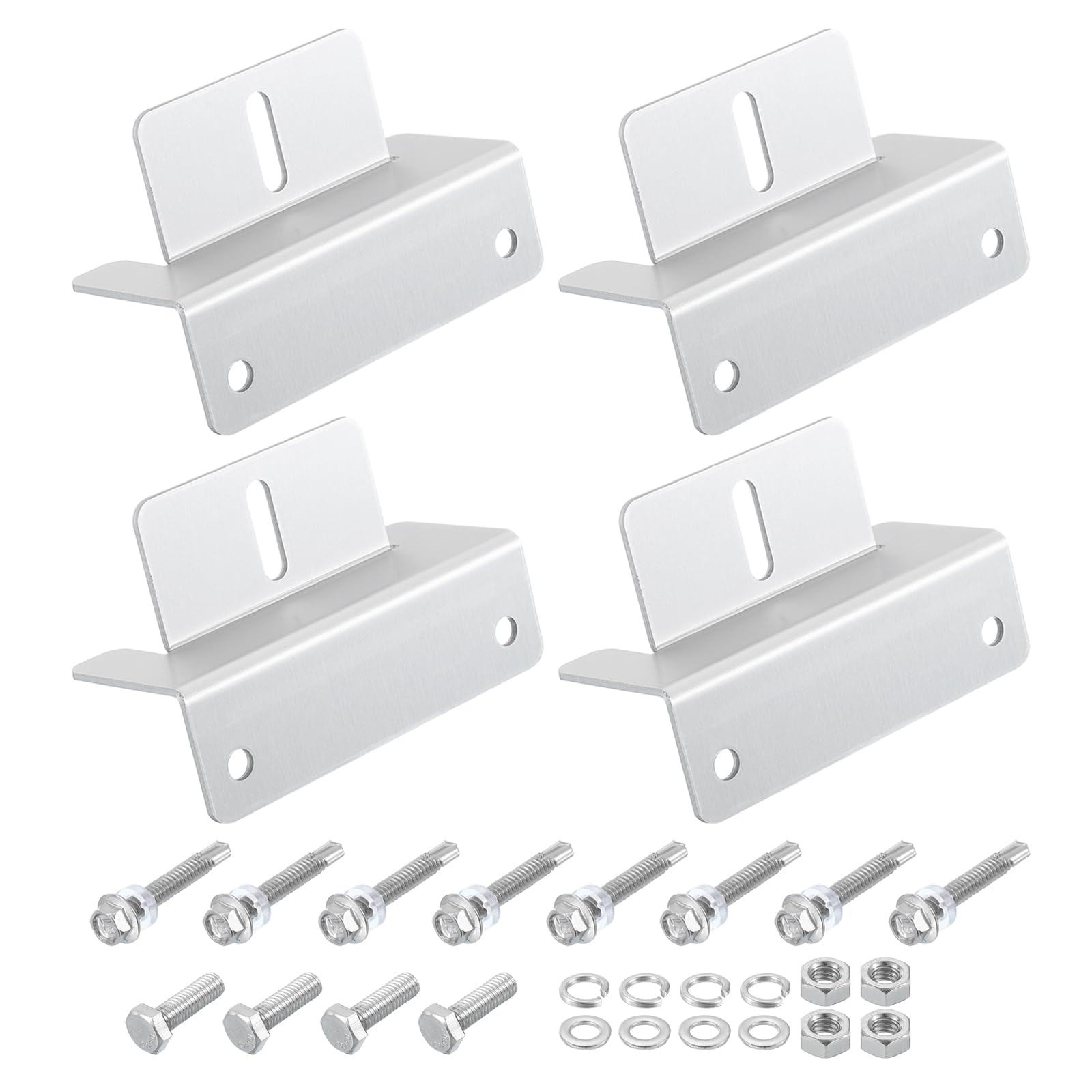 T 4個セット ソーラーパネルZブ ラケットマウント アルミ製ソーラーパネル取り付けブ ラケット軽量キット RV 屋根 トレーラー ヨット 壁用 ホワイト