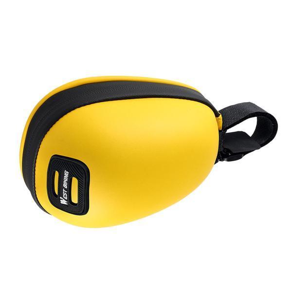 マウンテンバイクサドルシートバッグサイクリングハードシェルテールリアバッグ防水イエロー