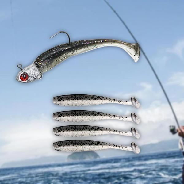 釣り餌 シリコン製トローリング餌 鯉 サーモン パーチ用人工餌 ブラック