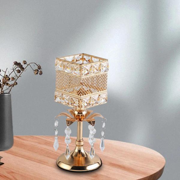 クリスタルキャンドルホルダー キャンドルスタンド 誕生日パーティー リビングルーム 26cm H