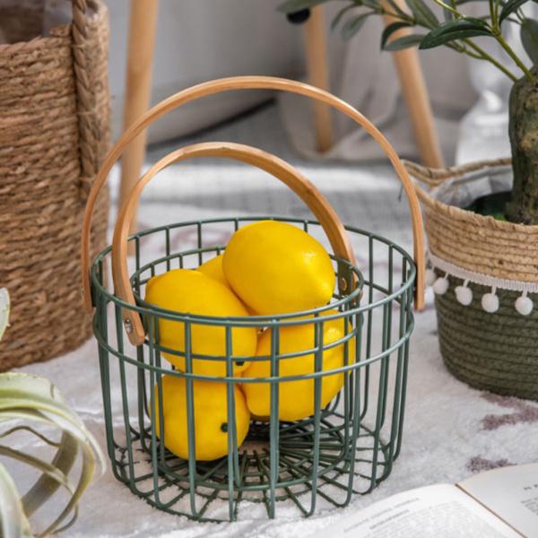 鶏卵ホルダー緑色の金属線卵バスケット
