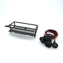 WPL D12 1/10 RC トラック アップグレード用 4 スポット ライト付きルーフ ラック ブラック