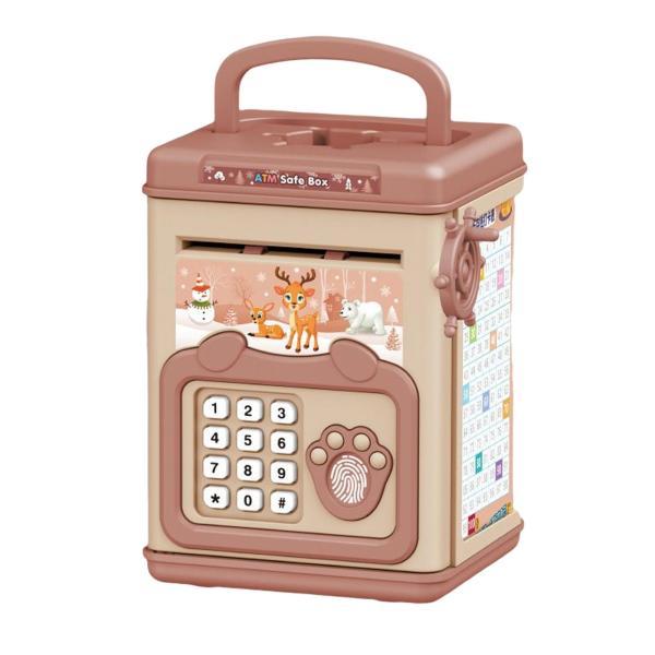 電子貯金箱 オートスクロール 貯金箱 貯金箱 ブラウン