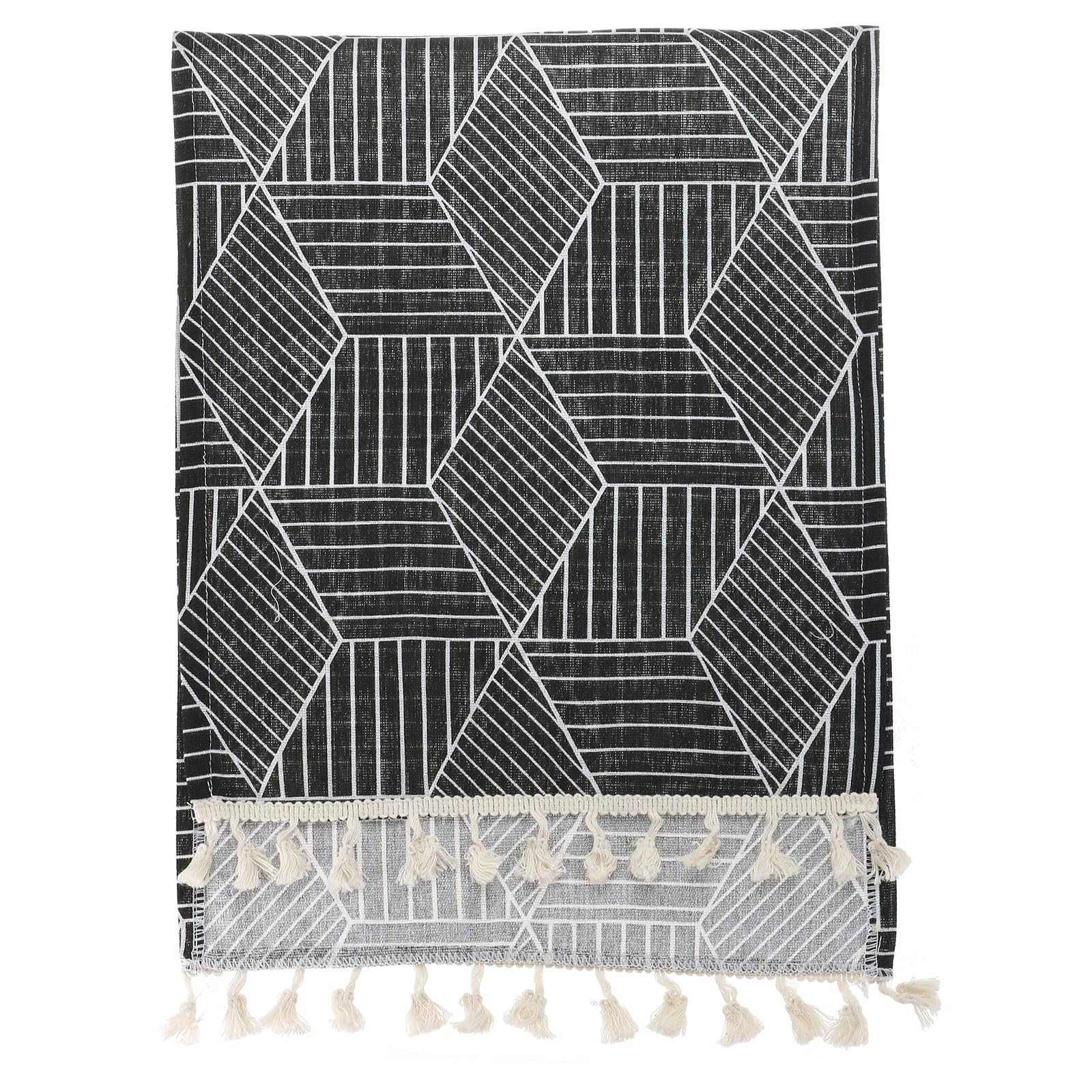 楽天TerapowerT 電子レンジカバーダスト 綿と麻の装飾 キッチン家電保護カバー 家庭用 冷蔵庫用ダストカバー 黒 350x950 mm