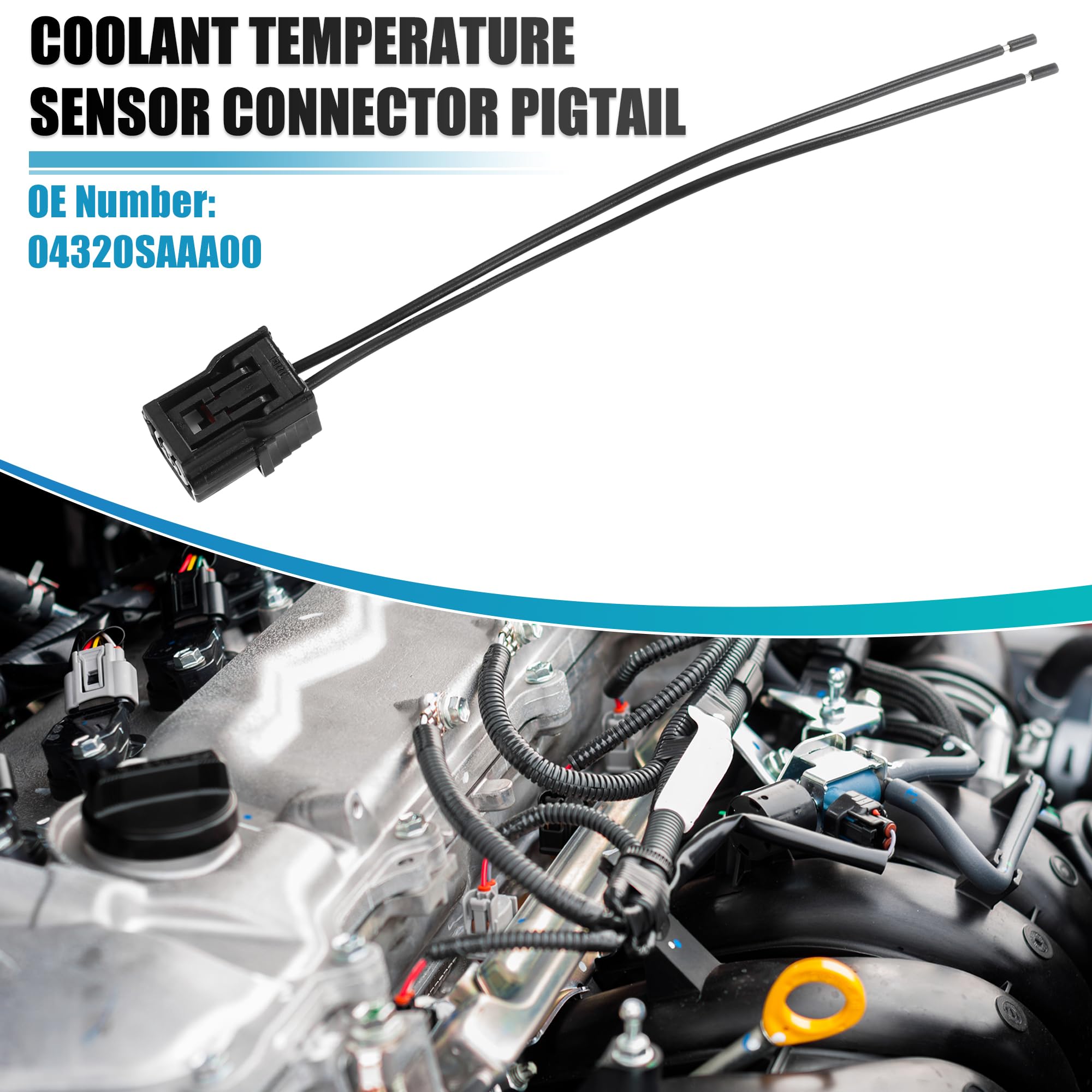 T 冷却水温度センサーコネクタプラグピグテール 番号04320SAAA00 Hondaに対応 Accordに対応 2008-2017 2ピン