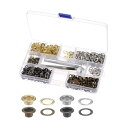 T グロメットツールキット 多彩 5mm 5mm内径 メタル グロメットアイレット 3個取付工具付け & 収納ボックス シューズ 服 レザー DIY 400セット入り(3)