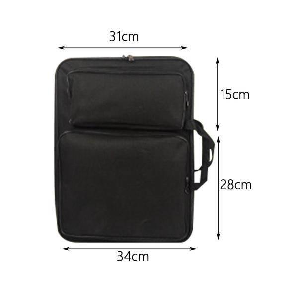 アーティストバックパック子供用アートバッグ鉛筆トートバッグ工芸品アートポートフォリオケースブラック