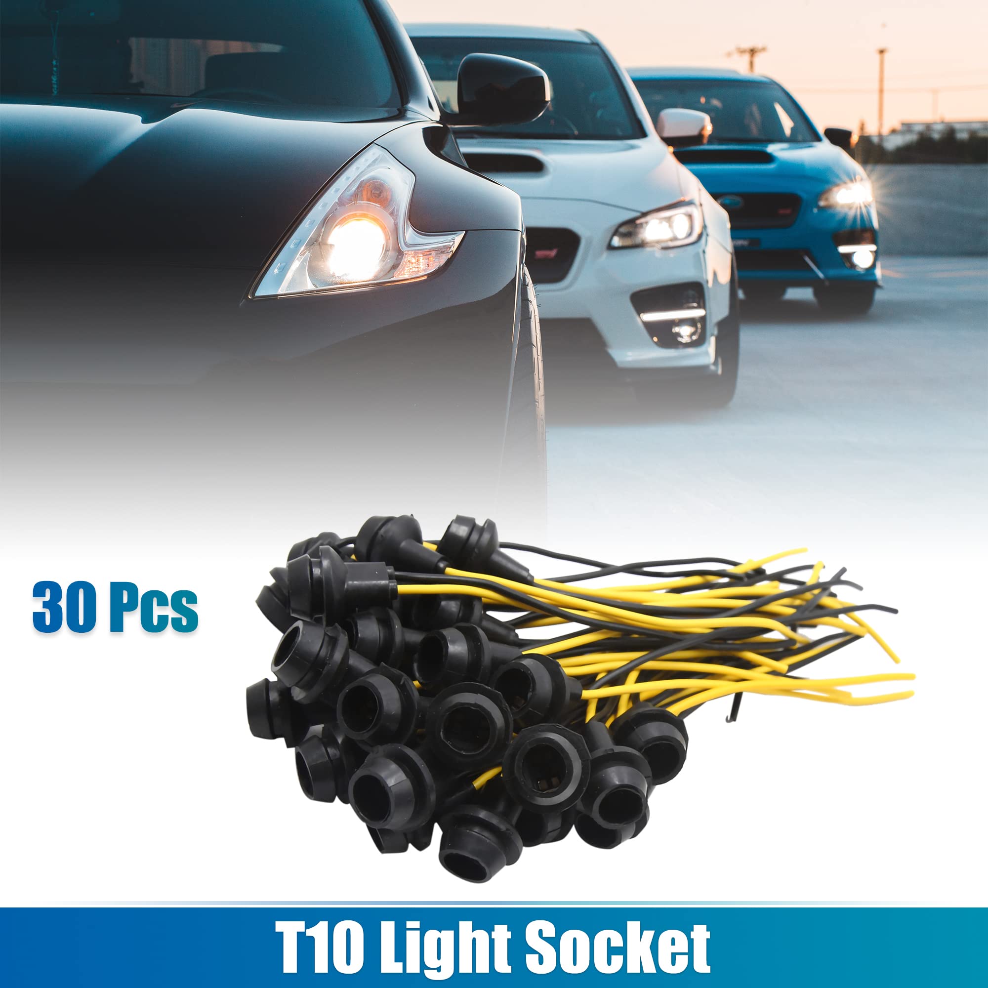 Tカーウェッジライトバルブソケットホルダー エクステンションコネクタ T10ライトソケット W5Wエクステンションコネクタ 30個入り