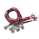 T 5 ワイヤー付き6mm DC 3/4.5/5/6/7.5/9V 車両用インテリアLED銅製インジケーター防水信号ランプ ホワイト RV バス クルーズ船用 5個