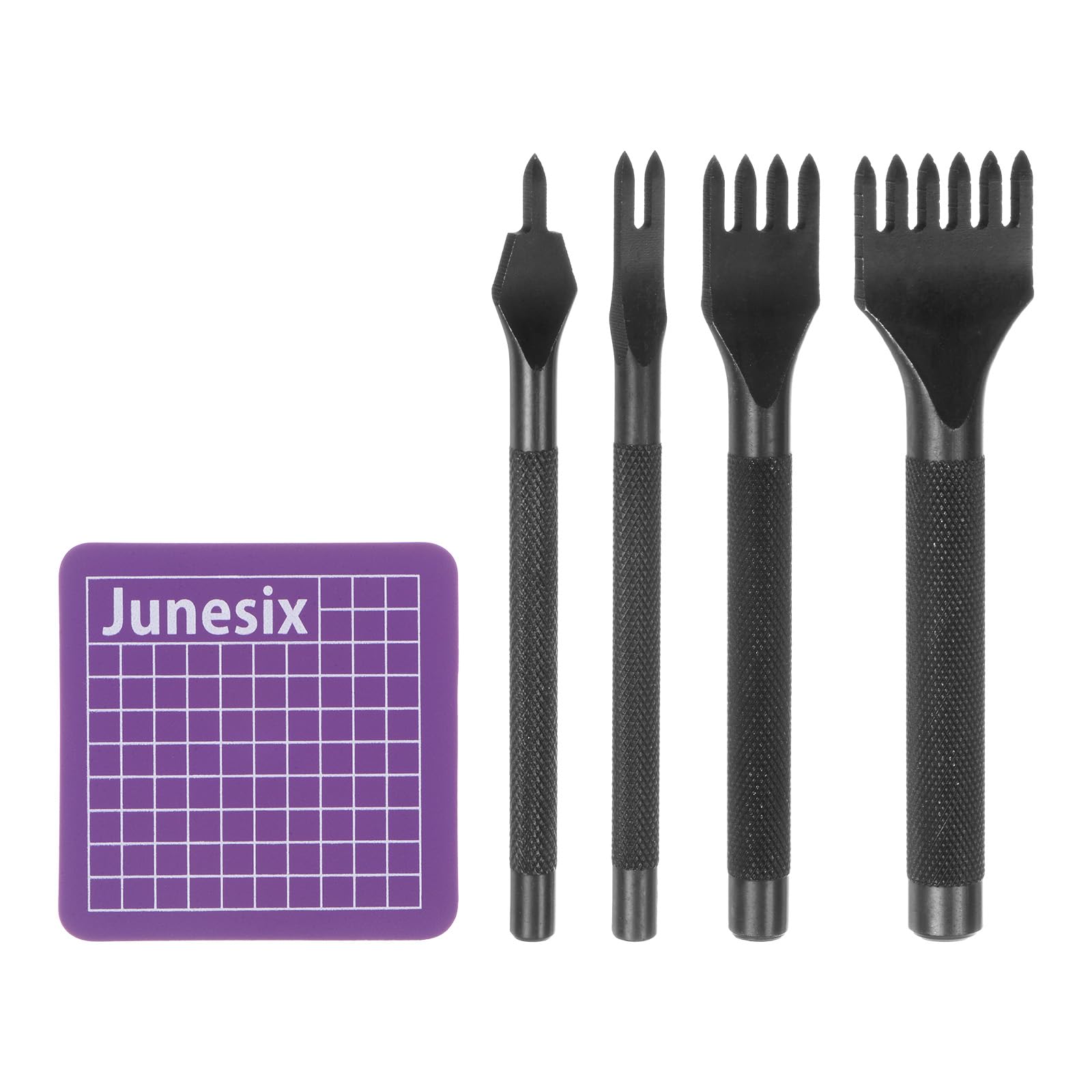 T 4個セット レザープロングパンチ 4mm 1/2/4/6本のプロング ダイヤモンドレーシング 高炭素鋼 レザー..