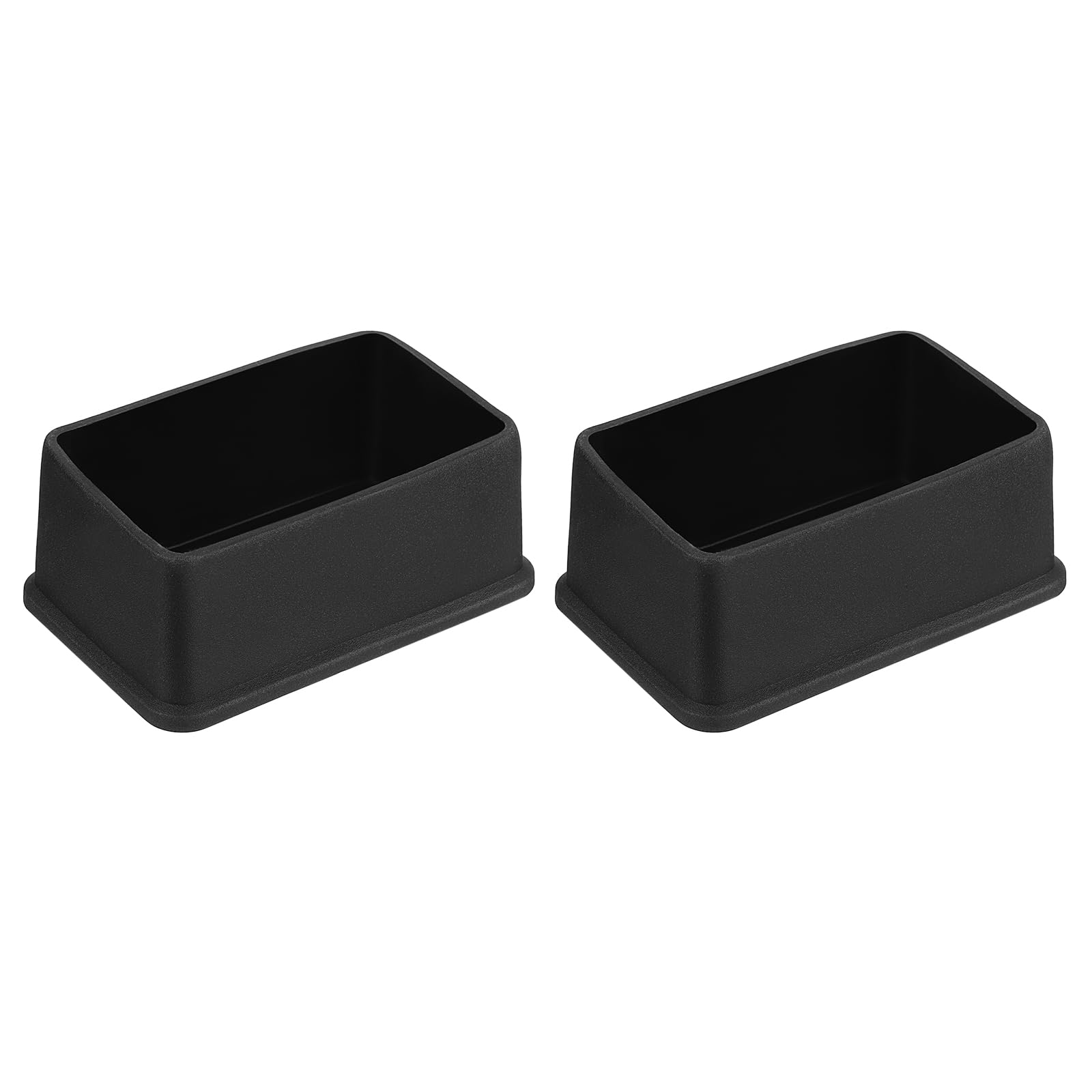 T 2個セットのPVC製スクエアチェアレッグキャップ 75mm x 45mm OD 黒家具用フィートパッド テーブルフットカバーキャップ 床保護用