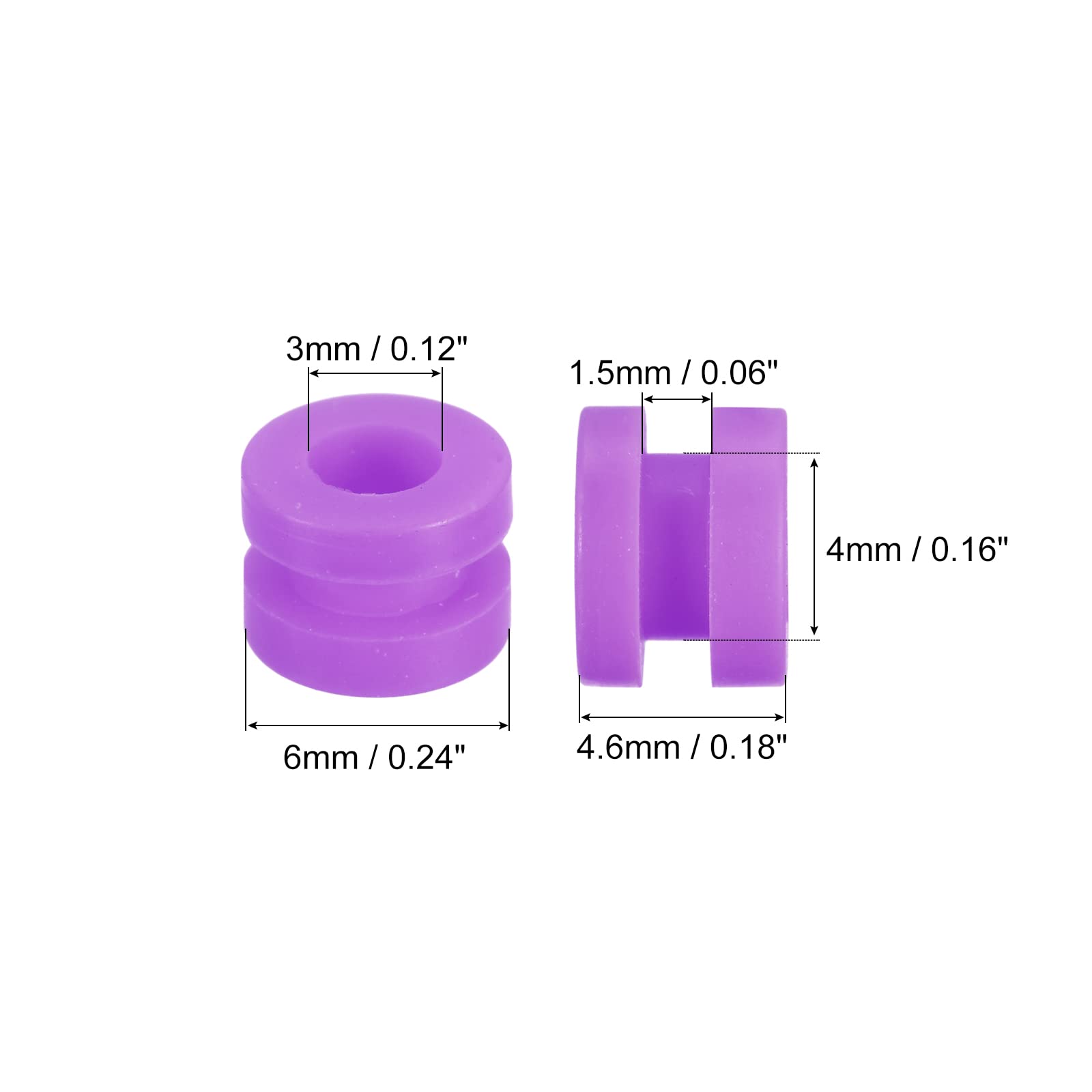 T RC 防振 ゴム球 RC F4 F7 フライトコントローラー用 緩衝ボール M3x4.6mm (パープル) 24個入り