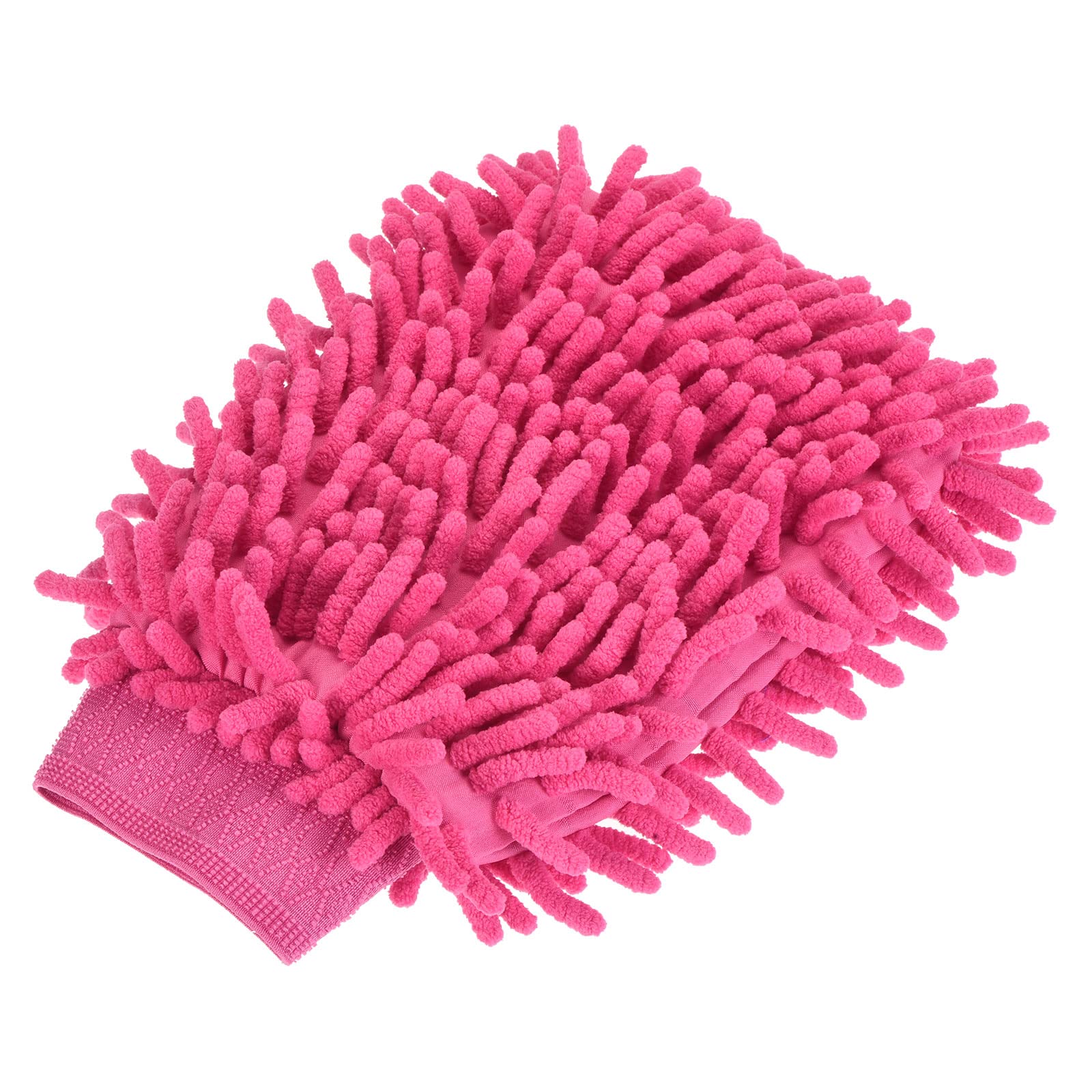 [T] マイクロファイバーソフトシェニールウォッシュミトン 両面 防塵手袋 ハウスクリーニング用 ピンク