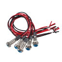 T 5 ワイヤー付き6mm DC 3/4.5/5/6/7.5/9V 車内用 LED銅製インジケーター防水信号灯 ブルー RV バス クルーズ船用 5個
