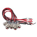 X AUTOHAUX 5 ワイヤー付き8mm DC 3/4.5/5/6/7.5/9V 赤色カッパーインジケーター防水信号ランプ 車両 RV バス クルーズ船用