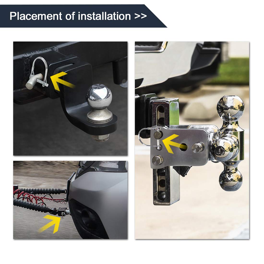 T安全カプラーピン トレーラーシャフトロックピン トレーラーカプラー用ピン 85x8 mm アーチD形 カーボート用 5個入り