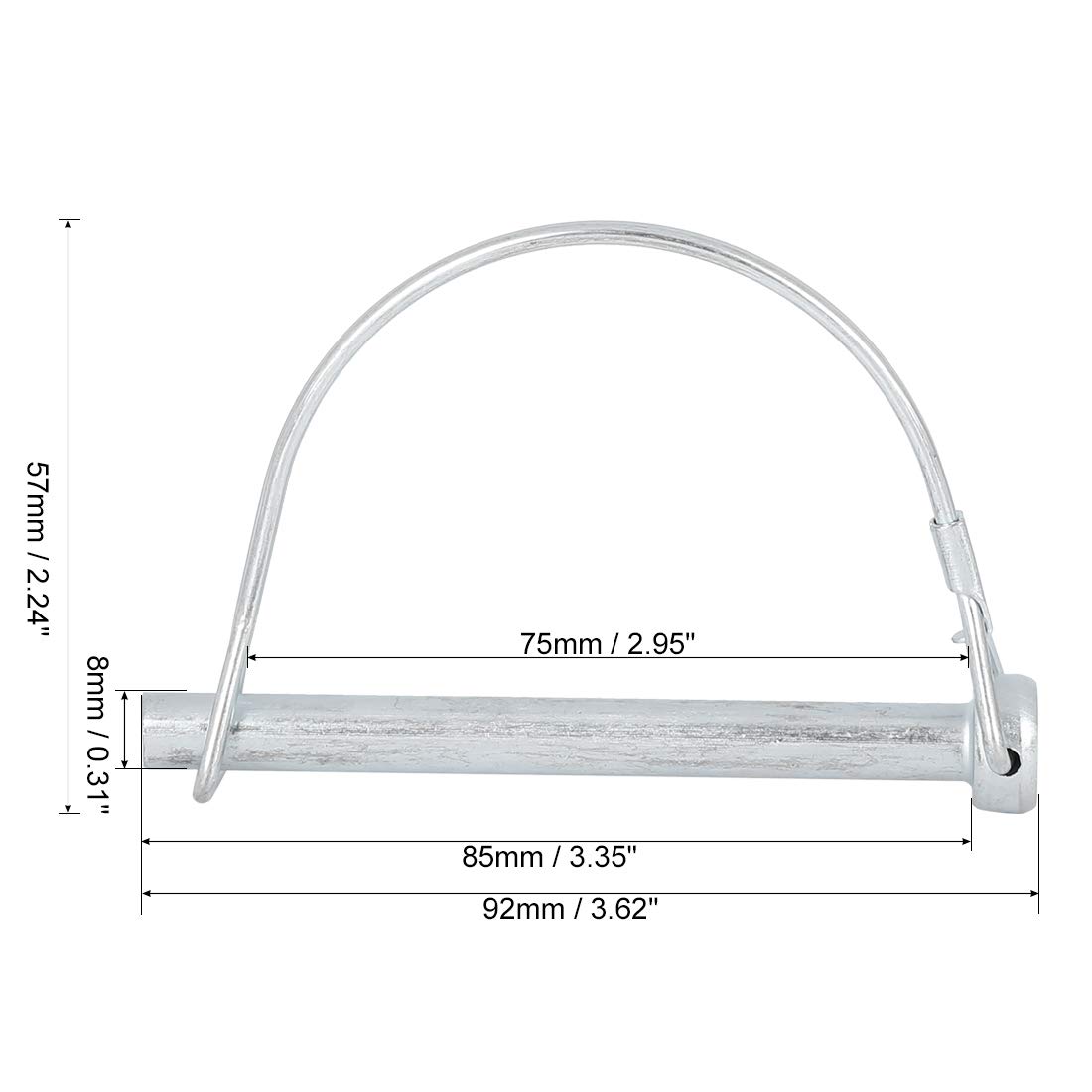 T安全カプラーピン トレーラーシャフトロックピン トレーラーカプラー用ピン 85x8 mm アーチD形 カーボート用 5個入り