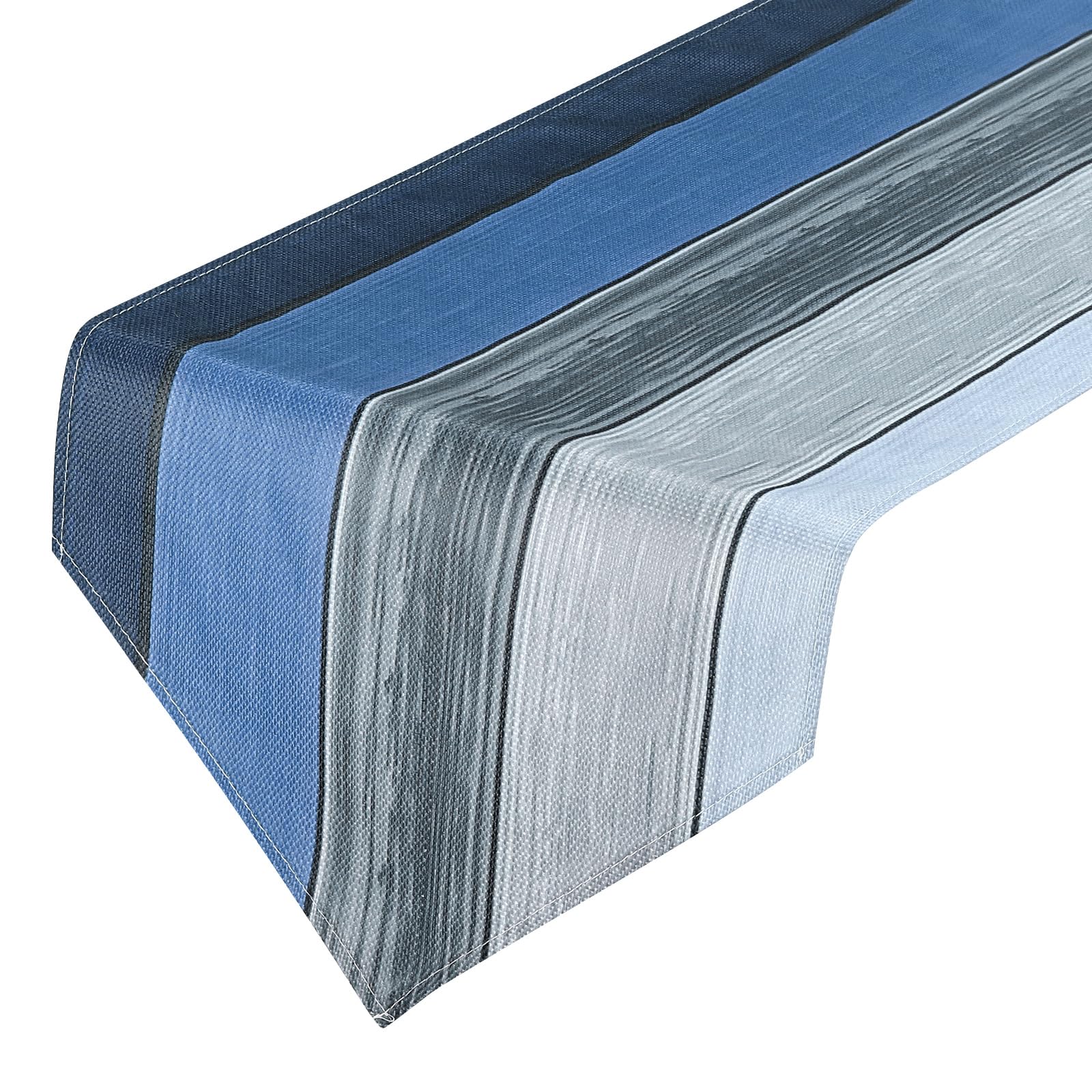 T テーブルランナー 275cm x 33cm レトロコットンリネンテーブルランナー ブルー グレー