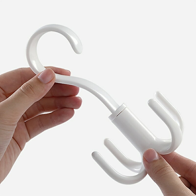 2ピース回転可能4爪フック - ネクタイ、スカーフ、スリッパなどに多用途のプラスチックハンガー - 壁掛け収納ソリューション
