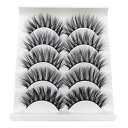 5 ペア 3D ロング メッシー クロス つけまつげ ラッシュ エクステンション用 ナチュラル D
