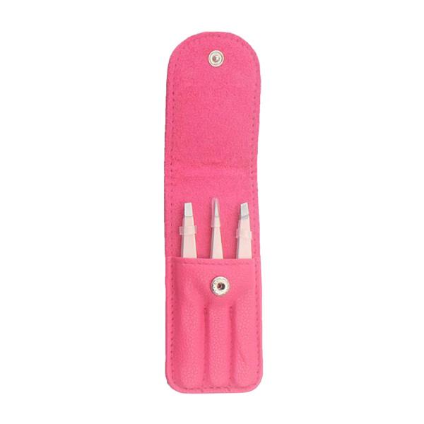 3倍ステンレス鋼眉毛摘採クリップ額髪除去ピンセット - ローズレッド