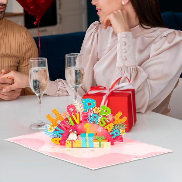 記念日カード バレンタインデーカード 招待状カード 退職カード 3Dポップアップカード パーティーお祝い用ホリデーカード 家族用
