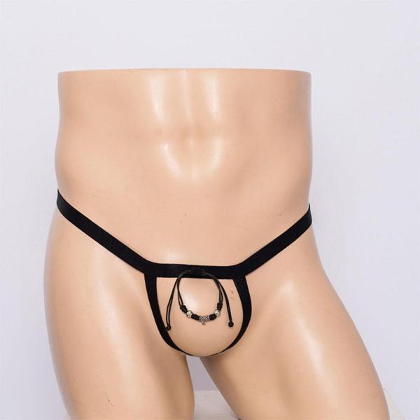 メンズGストリングTバック下着オープンバットボールリフターシースルージョックストラップ