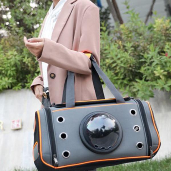 通気性のあるペットキャリア、調節可能なトートスペースカプセルバックパックハイキングサイクリング子犬バブルバッグ旅行輸送折りたたみ式ウォッシャ