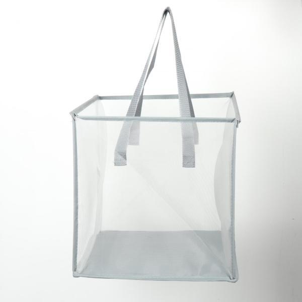 ランドリーバスケット ポータブル折りたたみランドリーバスケット アパート旅行寮用 グレー 33cmx33cmx..