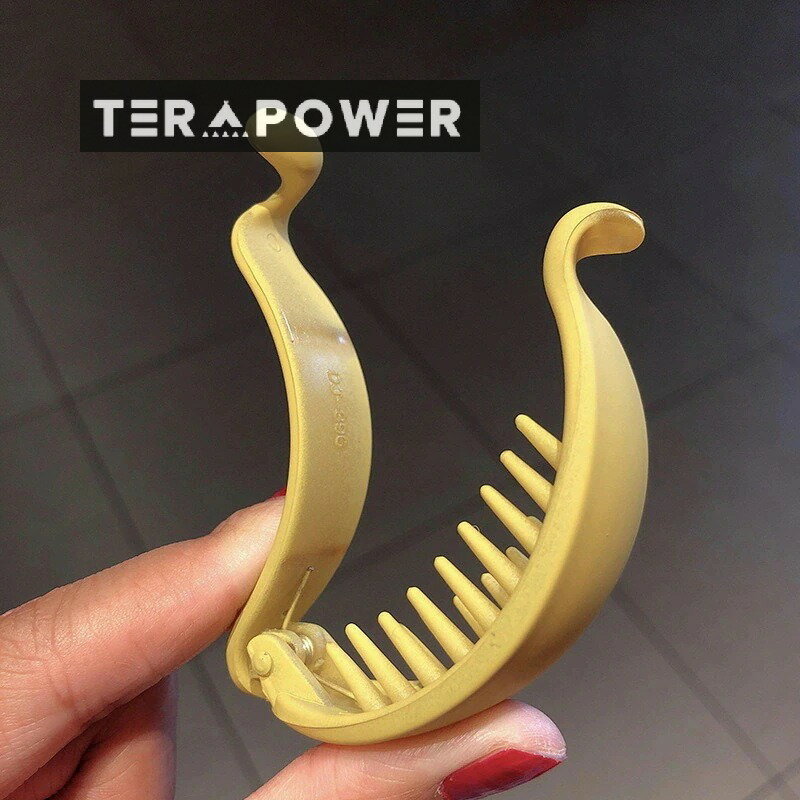 Terapowerのバンスクリップ ヘアクリップ スクエア マットカラー 大きめ 大ぶり ワイド くすみカラー 大人 通勤 通学 韓国｜アングル3