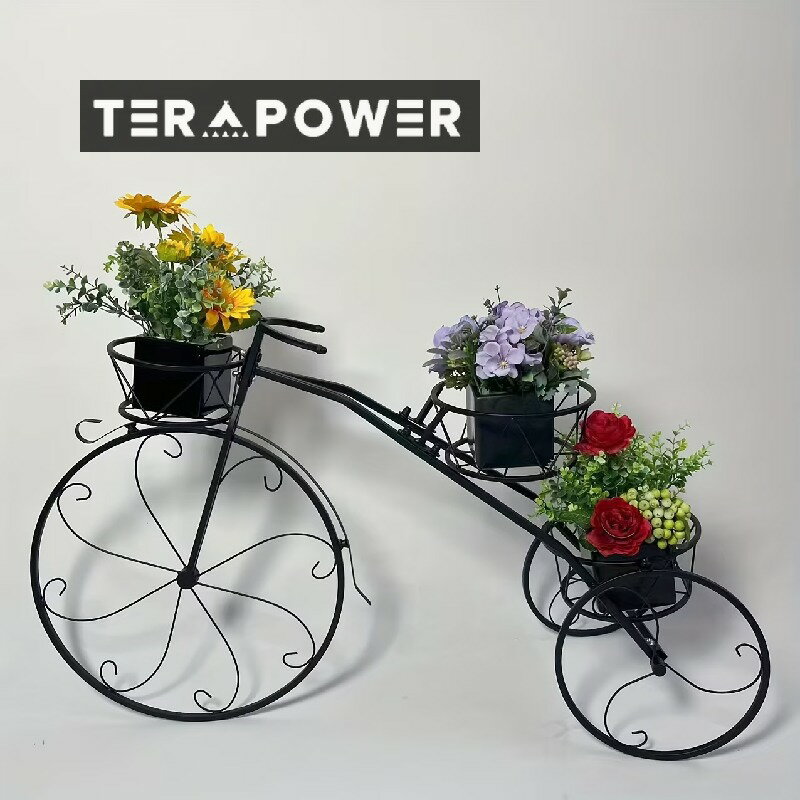 プランターラック 自転車型 サイクル プランター フラワーポット ガーデンバスケット おしゃれ ブラック ホワイト ゴールド ブラウン