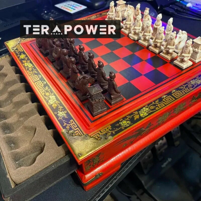 兵馬俑 アンティーク チェス 置物 ディスプレイ ヴィンテージ レトロ調 木製テーブル ボード おしゃれ ..