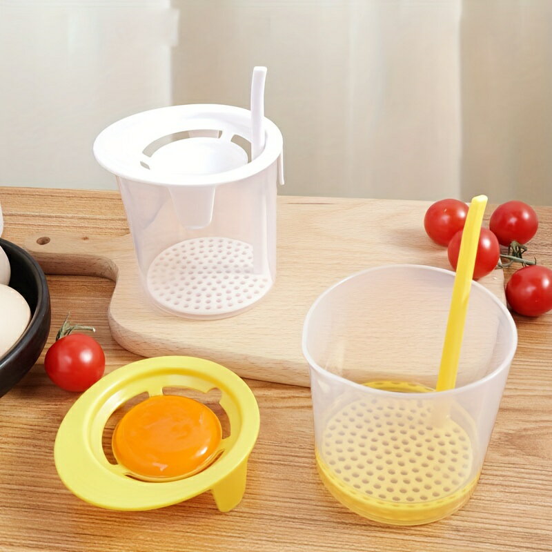 使いやすい卵泡立て器＆分離器 - ベーキングに最適、クリーミーな泡立て器、耐久性のあるプラスチック製.のサムネイル