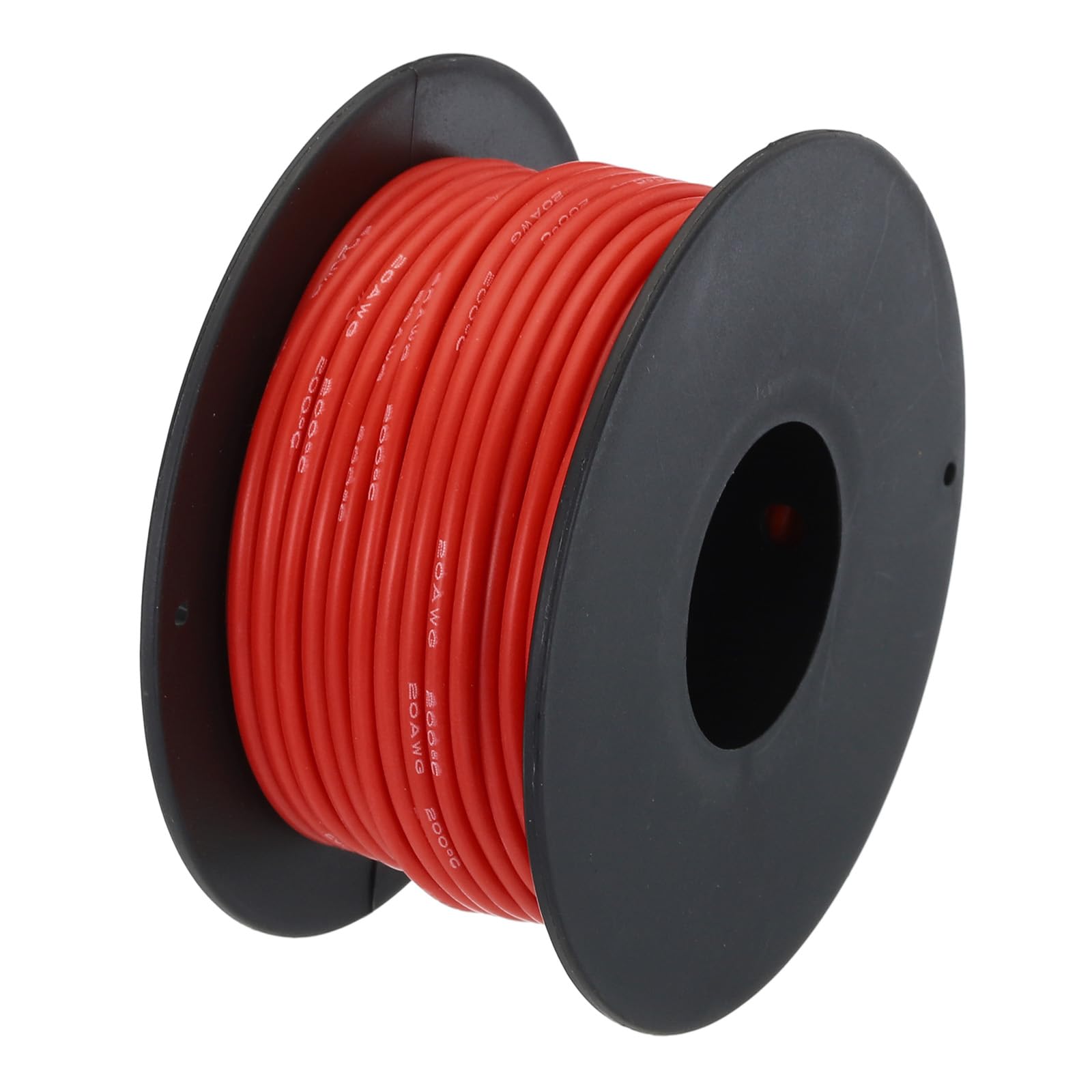 T 20ゲージシリコンワイヤー 20AWG 電線 銅製 高温用 フックアップ スプール 49.2ft 赤 車両モデル 電化製品用
