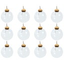 T オーナメントボール アクリルクリスマスボール プラスチック 30 cmロープ付き DIY 工芸品 クリスマスツリー ウェディング パーティーの装飾用 8 cm クリア ゴー ルド 12個