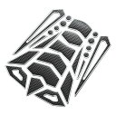 Tバイク軽油燃料タンクプロテクター ユニバーサル 3D PVC ラバーパッドエンブレムバッジステッカー シルバートーン プロテクターデカール