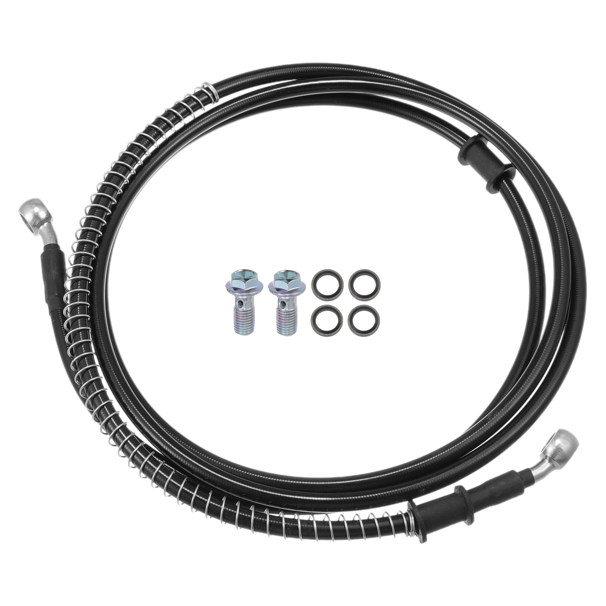 T ブレーキホース オートバイの油圧ブレーキラインオイルホース バネ保護金具付きパイプ ATV オートバ..