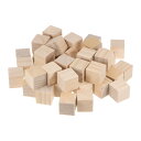 T ウッドブロック 工作用 2.5 cm 未仕上げ 木製キューブ パイン材 スクエアブロック DIYクラフトプロジェクト用 50個(3)