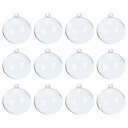 Tオーナメントボール クリスマスオーナメントボール プラスチック アクリル DIY 工芸品 クリスマスツリー ウェディング パーティーの装飾用 5 cm クリア 12個