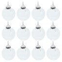 Tオーナメントボール アクリルクリスマスボール プラスチック 30 cmロープ付き DIY 工芸品 クリスマスツリー ウェディング パーティーの装飾用 8 cm クリア シルバー 12個