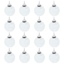 Tオーナメントボール アクリルクリスマスボール プラスチック 30 cmロープ付き DIY 工芸品 クリスマスツリー ウェディング パーティーの装飾用 6 cm クリア シルバー 16個