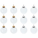 T12個 3.15インチ クリアプラスチックオーナメントボール 30cmロープ付き アクリルクリスマスボール DIYクラフト、クリスマスツリー、結婚式、パーティーデコレーション用 シルバー、ゴ ールド