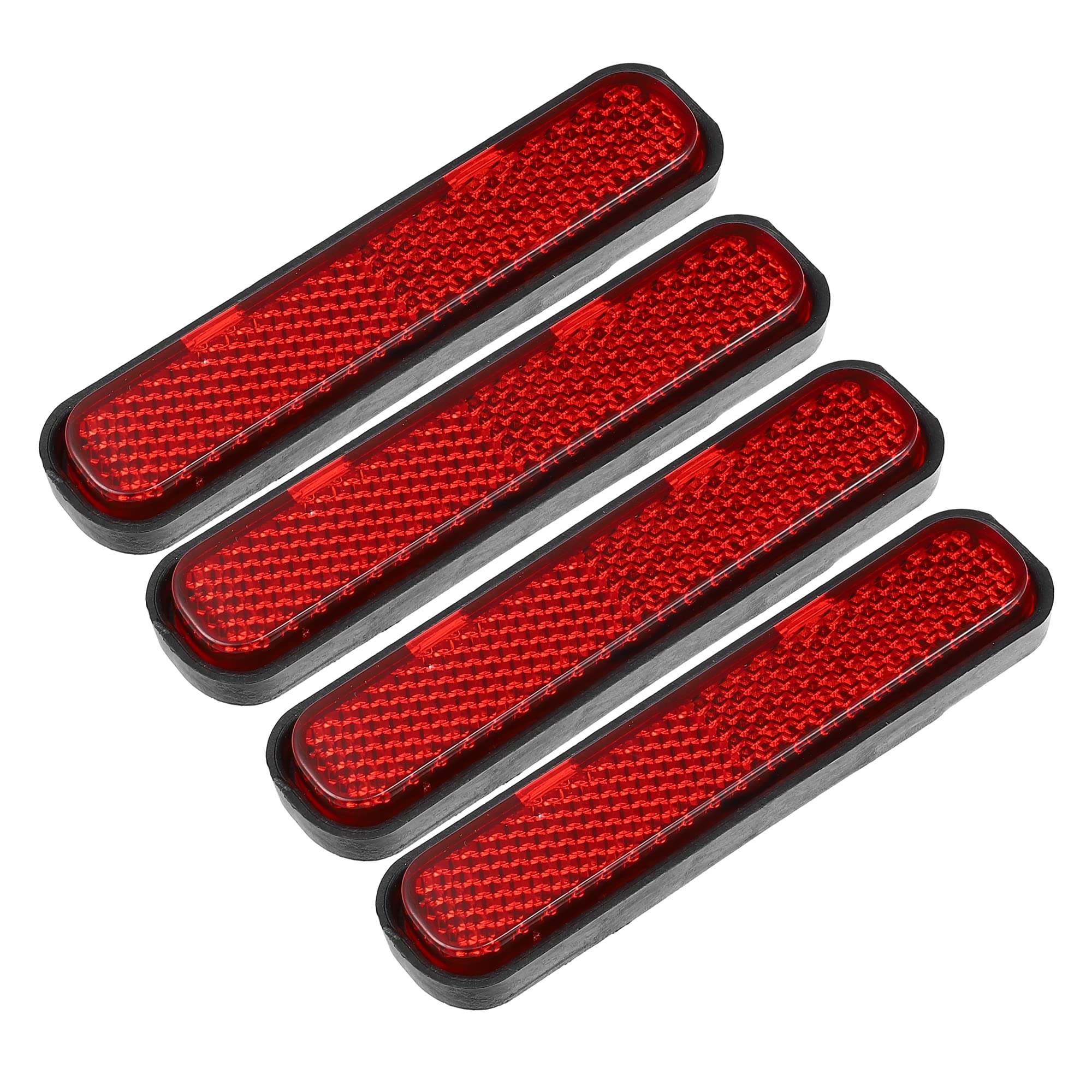 Tフロントロアフォークリフレクターステッカー リアサドルバッグ反射カバー ユニバーサル 楕円形 レッド 4個