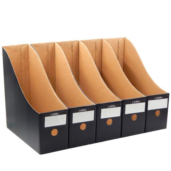 ファイルボックス A4 書類 収納ボックス ファイルスタンド 折りたたみ 5個セット ブラッ