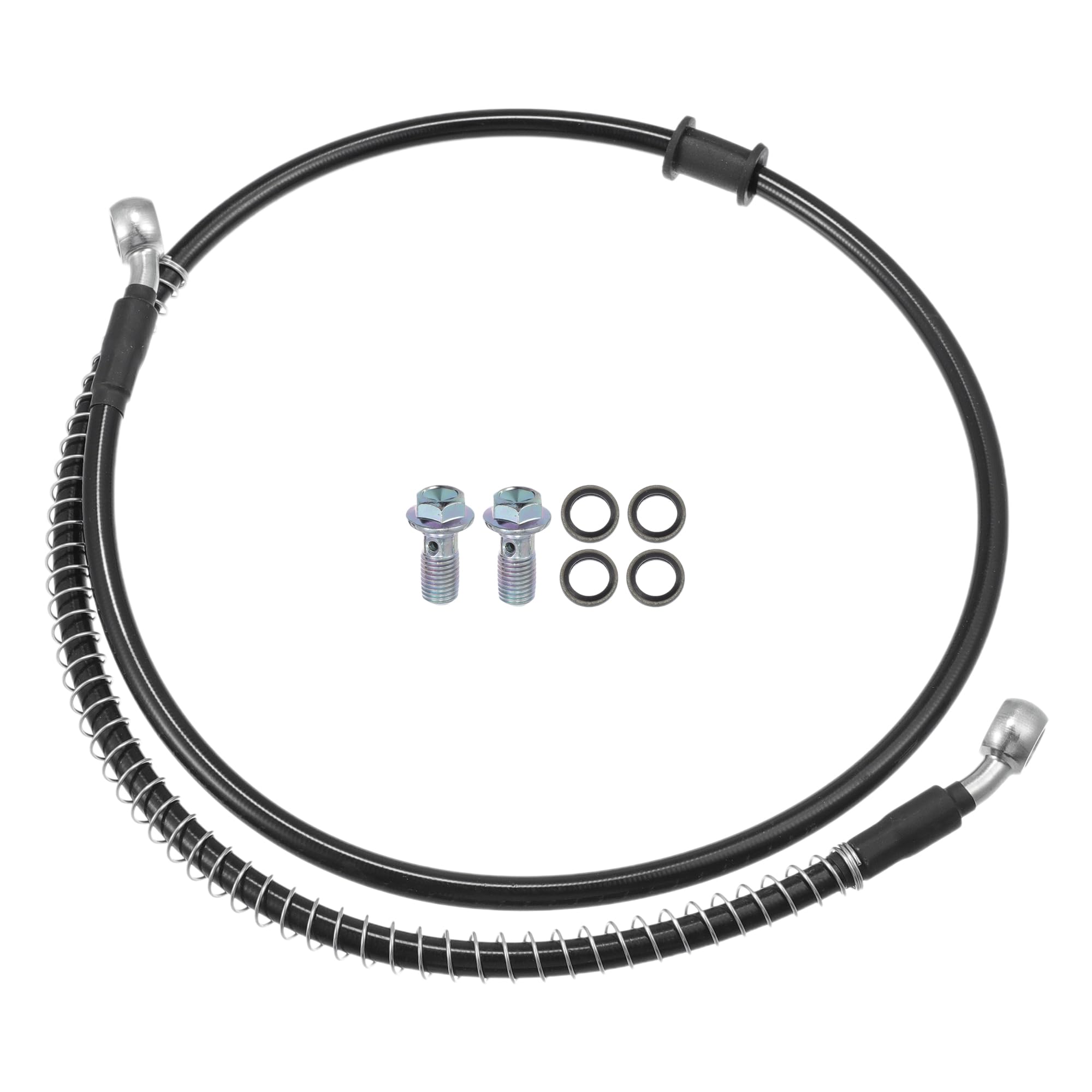 T ブレーキホース オートバイの油圧ブレーキラインオイルホース バネ保護金具付きパイプ ATV オートバ..