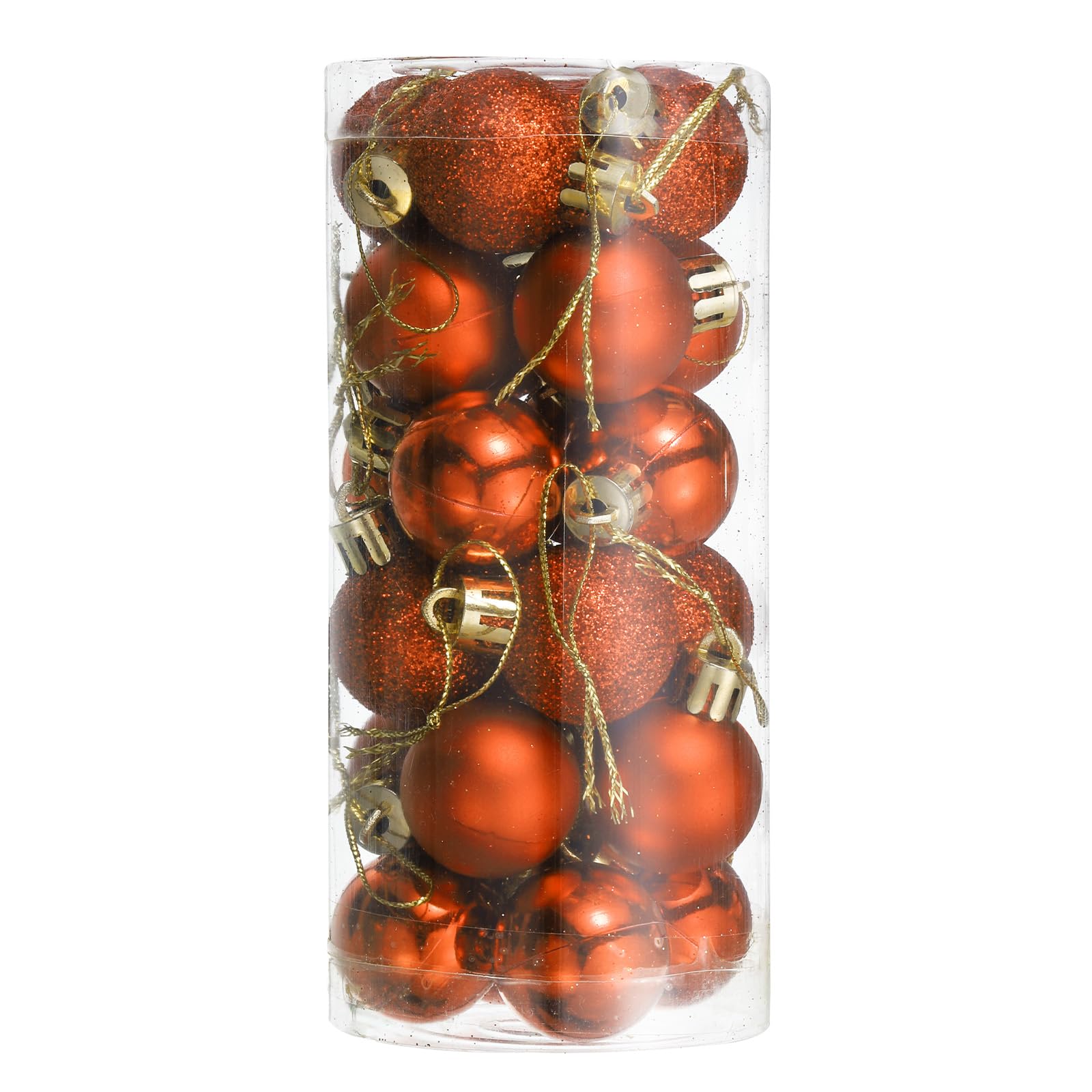 T24個セット 1.1" クリスマスボールオーナメント シャッタープルーフ クリスマスツリー装飾 吊り下げボール クリスマスツリーのホリデー装飾用 (オレンジ)
